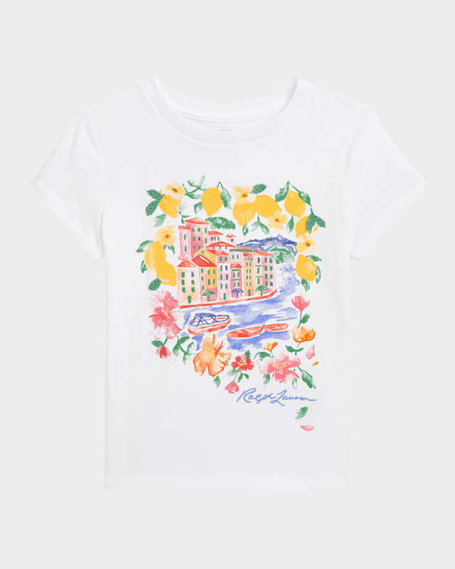 Girl's Italian Riviera Printed T-Shirt, Size 2-6X